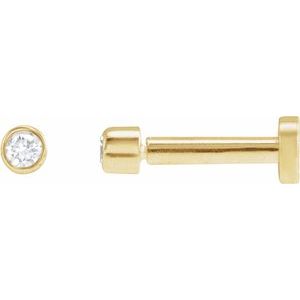14K Yellow Gold .015 CT Natural Diamond Earring