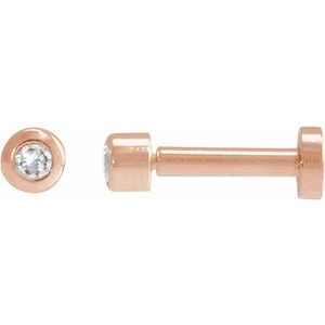 14K Rose Gold .02 CT Natural Diamond Earring