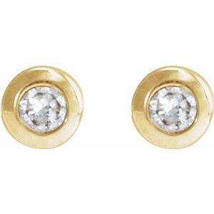 14K Yellow Gold .02 CT Natural Diamond Earring – image 2
