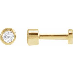 14K Rose Gold .01 CT Natural Diamond Earring – image 3