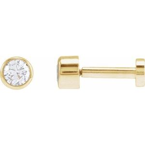 14K Yellow Gold .06 CT Natural Diamond Earring