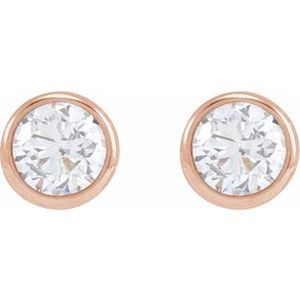 14K Rose Gold .06 CT Natural Diamond Earring – image 2