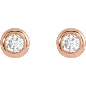 14K Rose Gold .02 CT Natural Diamond Earring – image 2