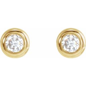 14K Yellow Gold .02 CT Natural Diamond Earring – image 2