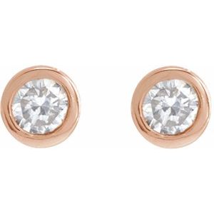 14K Rose Gold .03 CT Natural Diamond Earring