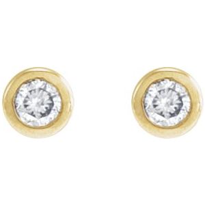 14K Yellow Gold .01 CT Natural Diamond Earring – image 2