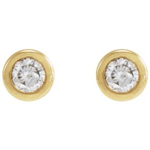 14K Yellow Gold .04 CT Natural Diamond Earring – image 2