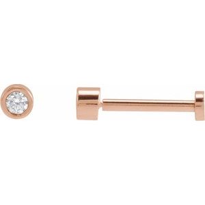 14K Rose Gold .04 CT Natural Diamond Earring