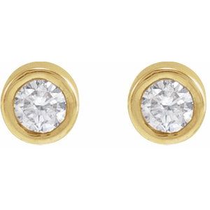 14K Yellow Gold .04 CT Natural Diamond Earring – image 2