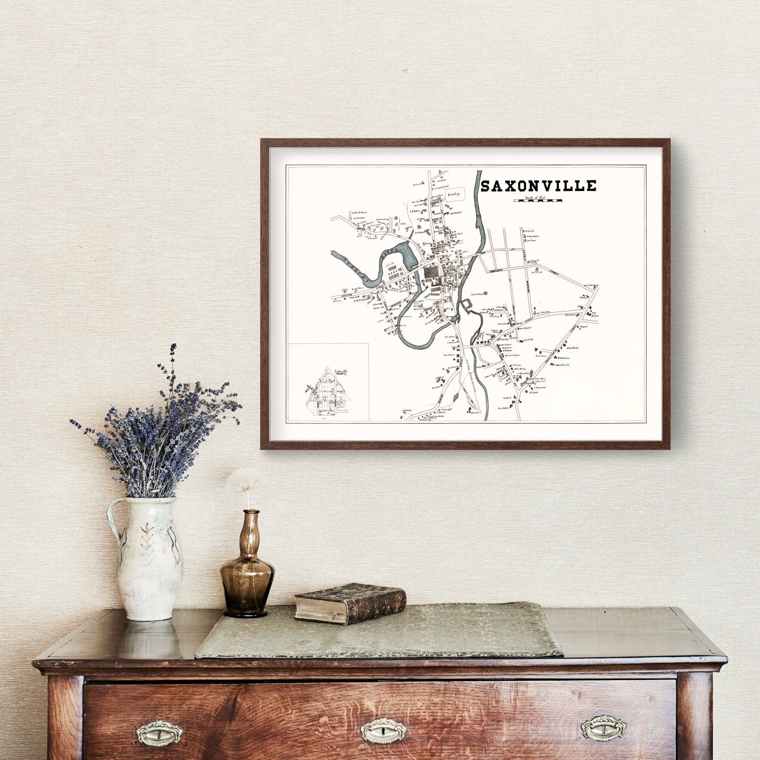 Vintage Map of Saxonville, Massachusetts 1895