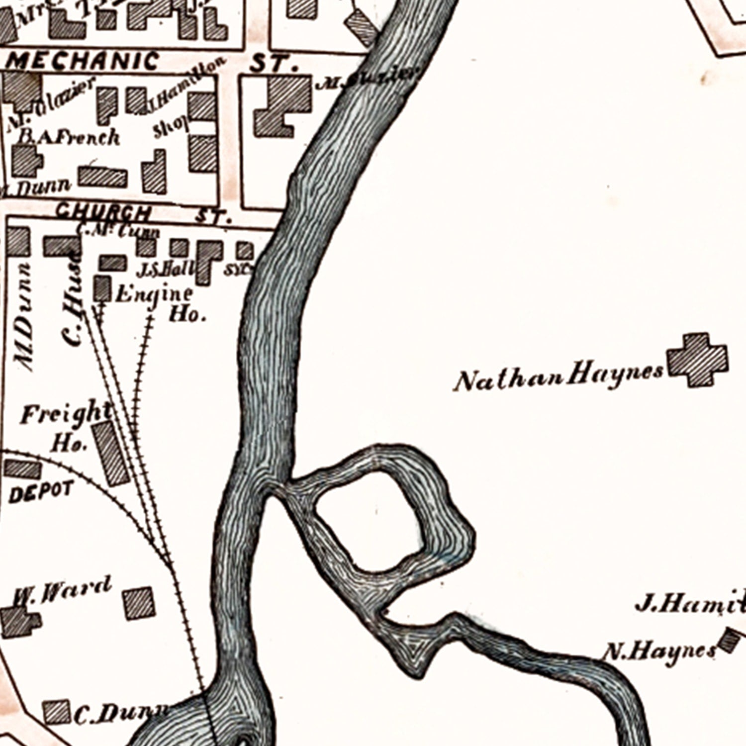 Vintage Map of Saxonville, Massachusetts 1895