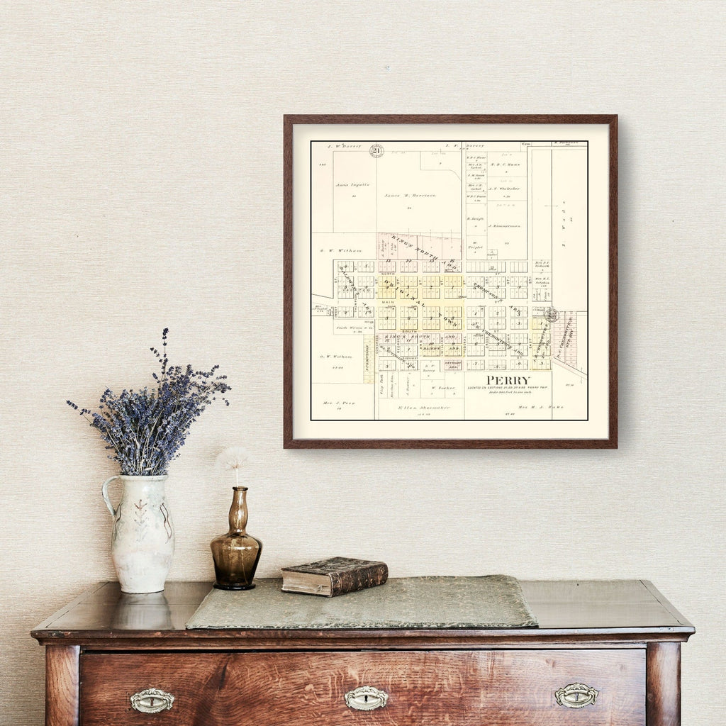 Vintage Map of Perry, Illinois 1895