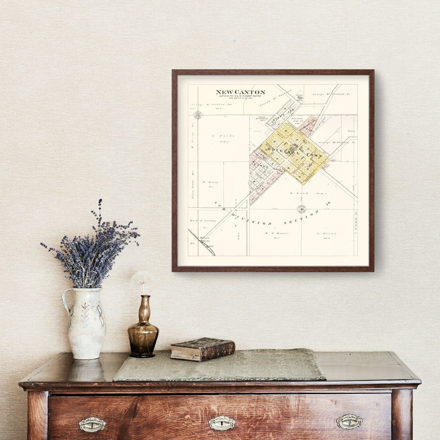 Vintage Map of New Canton, Illinois 1895