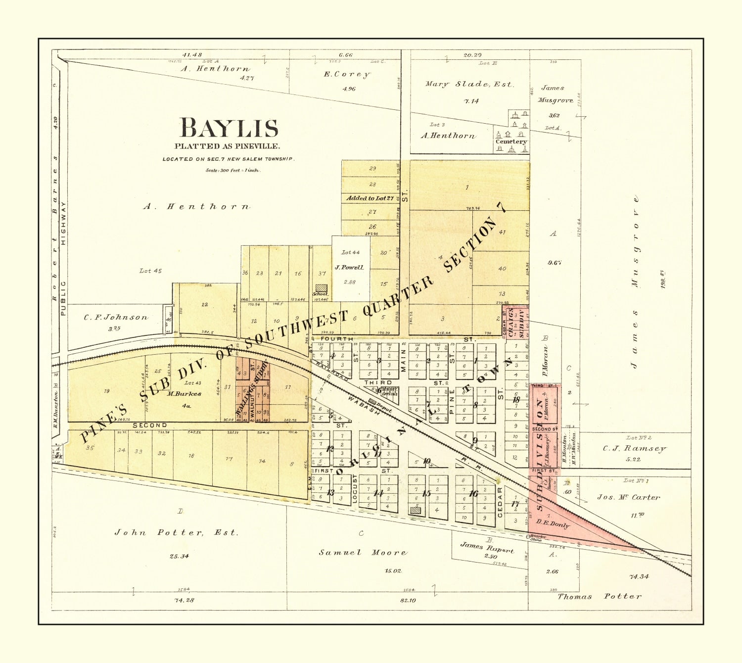 Vintage Map of Baylis, Illinois 1895