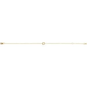 14K Yellow Gold 5 mm Round Solitaire 6 1/2-7-1/2" Bracelet – image 2