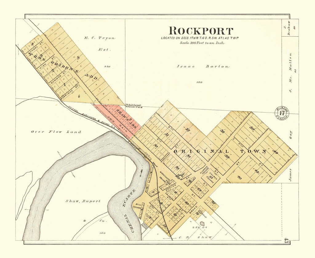 Vintage Map of Rockport, Illinois 1895