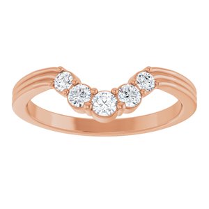 14K Rose 1/4 CTW Natural Diamond Contour Band