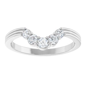 14K White 1/4 CTW Natural Diamond Contour Band