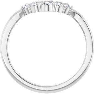 Platinum 1/4 CTW Natural Diamond Contour Band