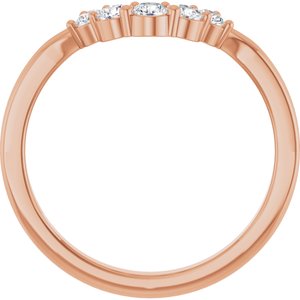 14K Rose 1/4 CTW Natural Diamond Contour Band