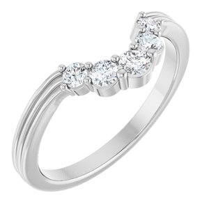 Platinum 1/4 CTW Natural Diamond Contour Band