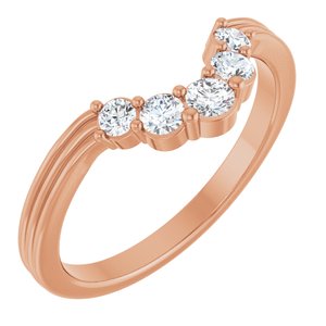 14K Rose 1/4 CTW Natural Diamond Contour Band