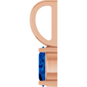 14K Rose Gold 6x4 mm Natural Blue Sapphire Charm/Pendant – image 3