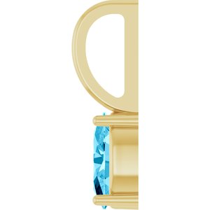 14K Yellow Gold 6x4 mm Natural Aquamarine Charm/Pendant – image 3