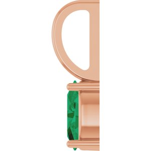 14K Rose Gold 6x4 mm Natural Emerald Charm/Pendant – image 3