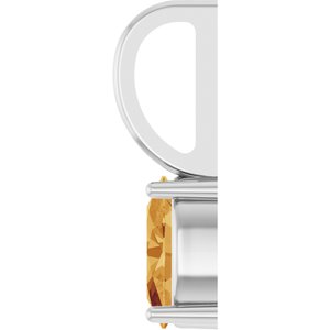Platinum 6x4 mm Natural Citrine Charm/Pendant – image 3