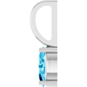 Sterling Silver 6x4 mm Natural Aquamarine Charm/Pendant – image 3