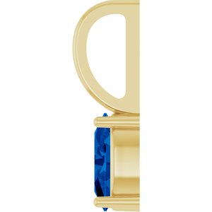 14K Yellow Gold 6x4 mm Natural Blue Sapphire Charm/Pendant – image 3