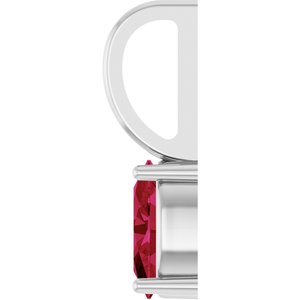Platinum 6x4 mm Natural Ruby Charm/Pendant – image 3