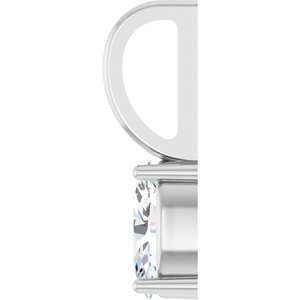 10K White Gold 6x4 mm Oval Charm/Pendant Mounting – image 5