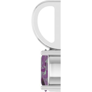 Sterling Silver 6x4 mm Lab-Grown Alexandrite Charm/Pendant – image 3