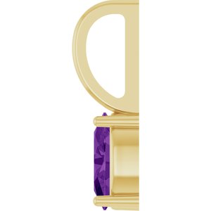 14K Yellow Gold 6x4 mm Natural Amethyst Charm/Pendant – image 3