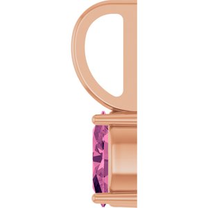 14K Rose Gold 6x4 mm Natural Pink Tourmaline Charm/Pendant – image 3