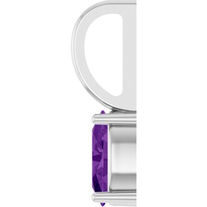 Platinum 6x4 mm Natural Amethyst Charm/Pendant – image 3