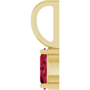14K Yellow Gold 6x4 mm Natural Ruby Charm/Pendant – image 3