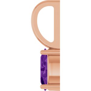 14K Rose 6x4 mm Natural Amethyst Charm/Pendant
