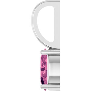 Sterling Silver 6x4 mm Natural Pink Tourmaline Charm/Pendant – image 3
