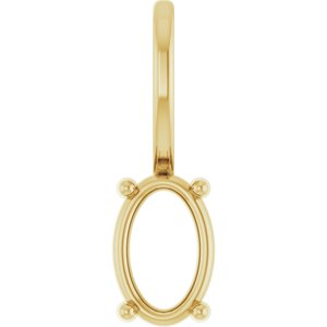 18K Yellow Gold 6x4 mm Oval Charm/Pendant Mounting – image 2