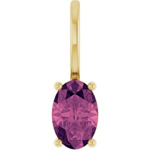 14K Yellow Gold 6x4 mm Natural Pink Tourmaline Charm/Pendant