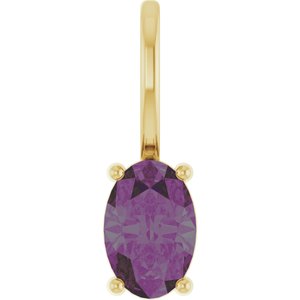14K Yellow Gold 6x4 mm Lab-Grown Alexandrite Charm/Pendant