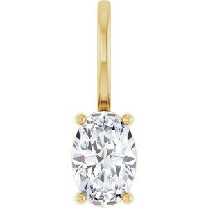 14K Yellow Gold 6x4 mm Oval Charm/Pendant Mounting