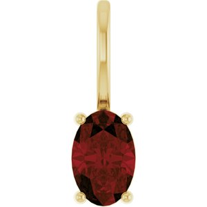 14K Yellow Gold 6x4 mm Natural Mozambique Garnet Charm/Pendant