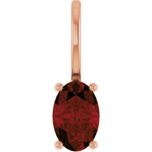 14K Rose 6x4 mm Natural Mozambique Garnet Charm/Pendant