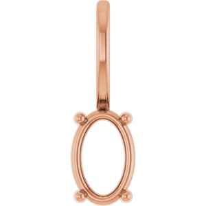 14K Rose Gold 6x4 mm Oval Charm/Pendant Mounting – image 2