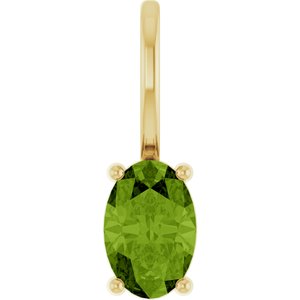 14K Yellow Gold 6x4 mm Natural Peridot Charm/Pendant