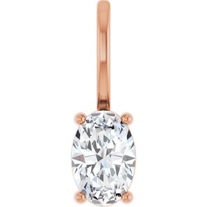 10K Rose Gold 6x4 mm Oval Charm/Pendant Mounting